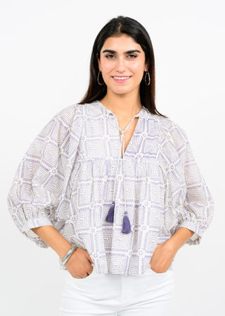 Maze Block Print Top