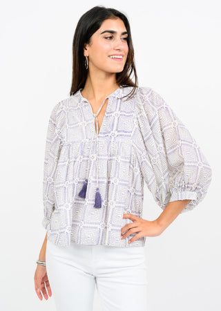 Maze Block Print Top
