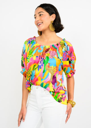 Tropical Satin Cactus Top