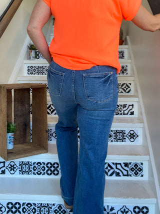 Judy Blue HW Contrast Thread Straight-Plus