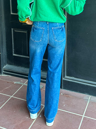 Judy Blue HW Contrast Thread Straight-Plus