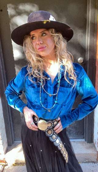Miss Kitty's Velvet Shirt - Ya Ya Gurlz